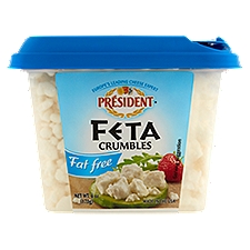 Président Fat Free Feta Cheese Crumbles, 6 oz