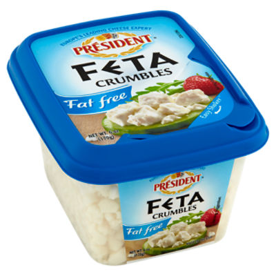 Président Fat Free Feta Cheese Crumbles, 6 oz