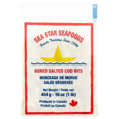 Sea Star Seafoods Boned Salted Cod Bits, 16 oz, 1 Pound
