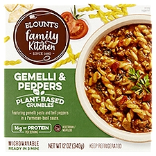 Blount's Family Kitchen Gemelli & Peppers with Plant-Based Crumbles, 12 oz