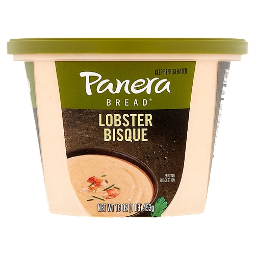 Panera Bread Lobster Bisque, 16 oz
A richly flavored New England bisque of sweet lobster simmered in a silky sauce of buttery cream and aromatic seafood stock