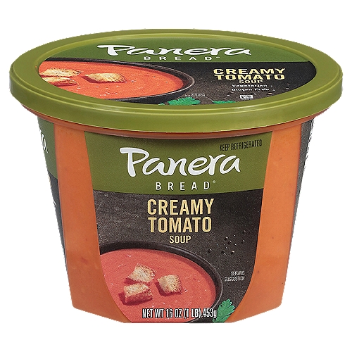 Vine-ripened tomatoes pureed with fresh cream for a velvety smooth flavor, accented by hints of garlic and oregano.