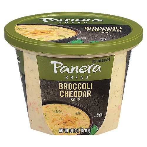 Panera Bread At Home Broccoli Cheddar Soup, 16 oz
Chopped Broccoli, Shredded Carrot and Select Seasonings Simmered in a Velvety Smooth Cheese Sauce.