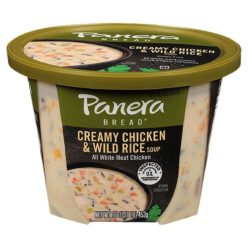 Panera Bread At Home Creamy Chicken & Wild Rice Soup, 16 oz
Tender diced white meat chicken and a medley of brown and wild rice, simmered with celery, carrots and onions in a flavorful, creamy chicken stock.