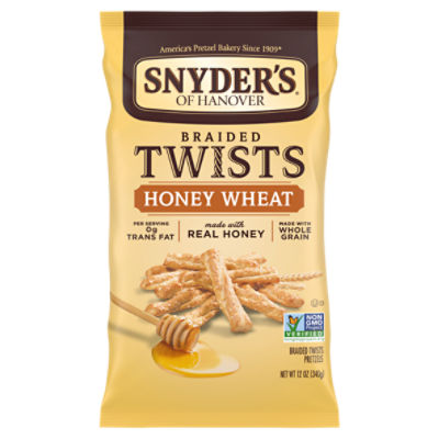 Snyder's of Hanover Pretzels, Braided Pretzel Twists Honey Wheat, 12 Oz