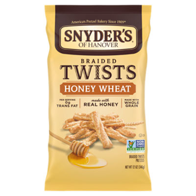 Snyder's of Hanover Pretzels, Braided Pretzel Twists Honey Wheat, 12 Oz, 12 Ounce