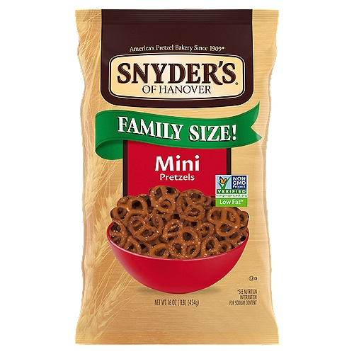 They're bite-sized!
They're crunchy!
They're flavorful!
Just what you expect from a Snyder's of Hanover® Mini Pretzel. Perfect on their own or with cheese or hummus for a tasty snack - so many ways to enjoy!