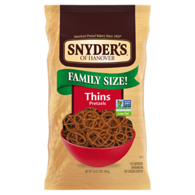 Snyder's of Hanover® Pretzels, Thins Pretzels, Family Size Bag, 16 Oz