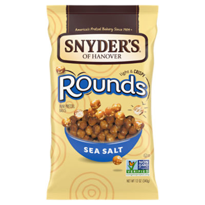 Snyder's of Hanover Pretzels, Rounds, Sea Salt, 12 Oz Bag