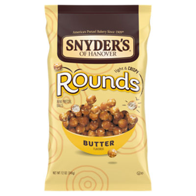 Snyder's of Hanover Pretzels, Butter Rounds, 12 Oz Bag