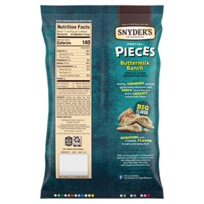 Snyder's of Hanover Buttermilk Ranch Pretzel Pieces, 11.25 oz