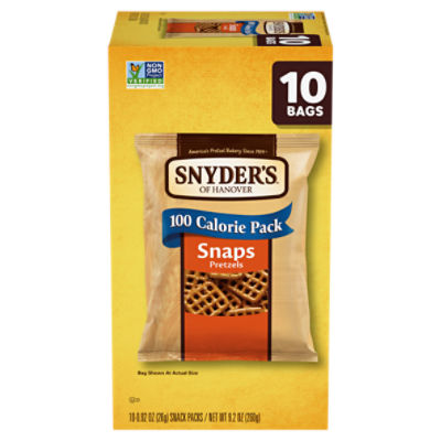 Snyder's of Hanover Pretzels, Snaps 100 Calorie Packs, 10 Ct Multipack