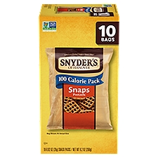 Snyder's of Hanover 100 Calorie Pack Snaps Pretzels, 0.92 oz, 10 count, 9.2 ounce