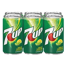 7UP Lemon Lime Flavored Soda, 6 count
