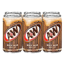 A&W Products Root Beer - 6 Pack Cans, 45 Fluid ounce