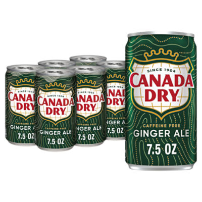 Canada Dry Ginger Ale Soda, 7.5 fl oz cans, 6 pack