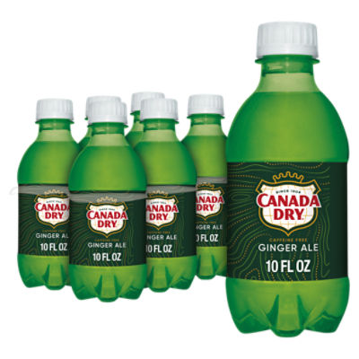 Canada Dry Ginger Ale Soda, 10 fl oz plastic bottles, 6 pack