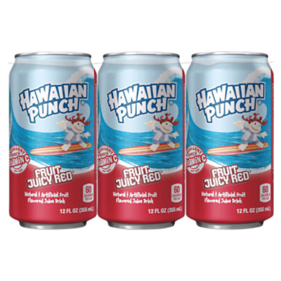 Hawaiian Punch Fruit Juicy Red Juice, 12 fl oz, 6 count