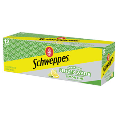 Schweppes Lemon Lime Sparkling Seltzer Water, 12 fl oz, 12 count - Fairway