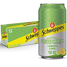 Schweppes Lemon Lime Sparkling Seltzer Water, 12 fl oz, 12 count