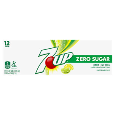 7UP Zero Sugar Lemon Lime Soda, 12 fl oz, 12 count