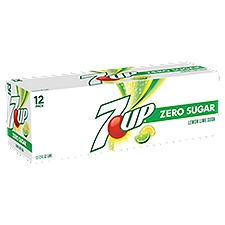 7UP Zero Sugar Lemon Lime Soda, 12 fl oz, 12 count, 144 Fluid ounce