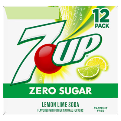 7UP Lemon Lime Soda, Naturally Flavored and Caffeine Free, 12 Fl Oz Cans  (pack of 12)
