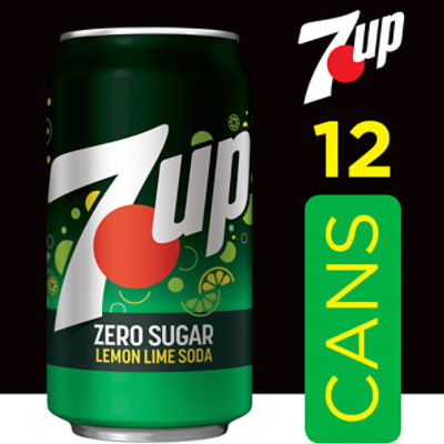 7UP Zero Sugar Lemon Lime Soda, 12 fl oz, 12 count, 144 Fluid ounce