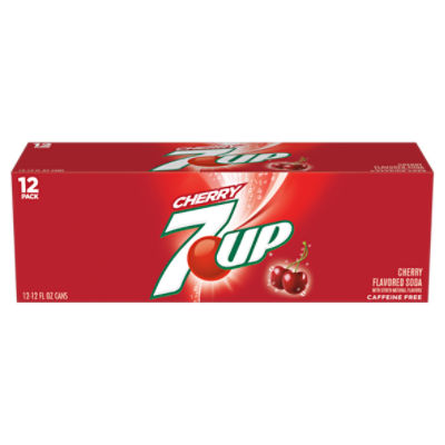 7UP Cherry Flavored Soda, 12 fl oz, 12 count