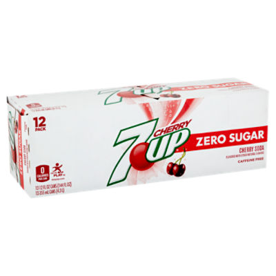 7 Up Zero Sugar Cherry Soda, 12 fl oz, 12 count