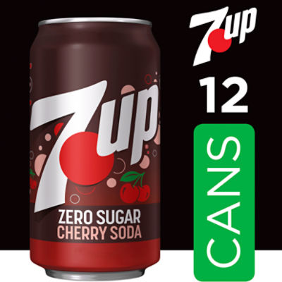 7UP Zero Sugar Cherry Soda, 12 fl oz, 12 count