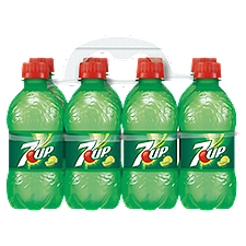 7UP Lemon Lime Flavored Soda, 8 count