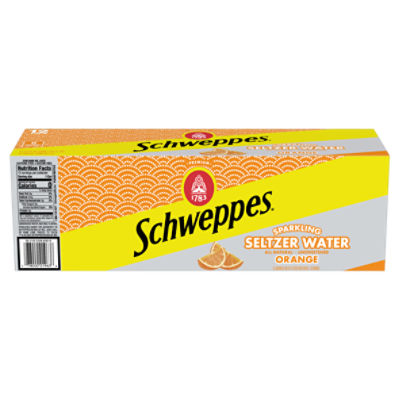  Schweppes Orange Sparkling Seltzer Water - 24, 12oz cans -  Zesty Orange Flavor - Perfect Alone or Mixed - 24 Cans : Grocery & Gourmet  Food