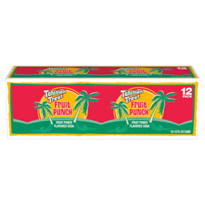 Tahitian Treat Fruit Punch Soda, 12 fl oz cans, 12 pack