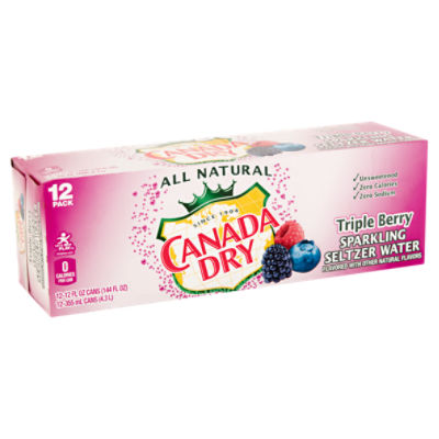 Canada Dry Triple Berry Sparkling Seltzer Water, 12 fl oz, 12 count