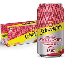 Schweppes Cranberry Lime Sparkling Seltzer Water, 12 fl oz, 12 count
