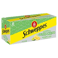 Schweppes Lemon Lime Sparkling Water Beverage - 8 Pack, 96 Fluid ounce