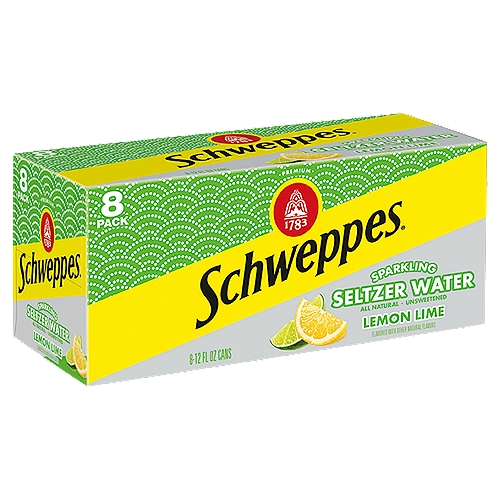 Schweppes Lemon Lime Sparkling Seltzer Water, 12 fl oz, 8 count