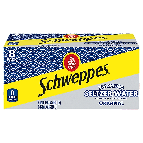 Since 1783, Schweppes has been known as the original sparkling water. Schweppes Original Sparkling Water Beverage brings out the best in water with the bubbly refreshing effervescence. An ideal alternative to sweetened soft drinks, it contains no sweeteners and is naturally flavored. Experience a crisp twist on the ordinary with Schweppes Original Sparkling Seltzer Water.