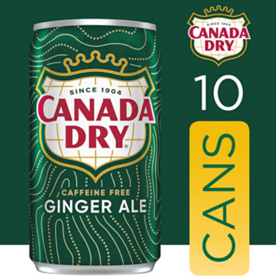 Canada Dry Ginger Ale Soda, 7.5 fl oz mini cans, 10 pack