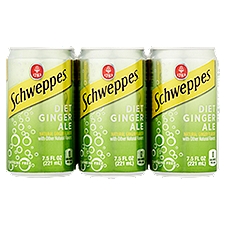 Schweppes Diet Ginger Ale, 7.5 fl oz, 6 count