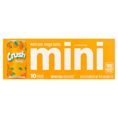 Crush Mini Orange Soda, 7.5 fl oz, 10 count The Fresh Grocer