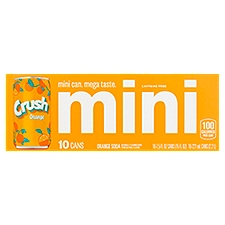 Crush Mini Orange Soda, 7.5 fl oz, 10 count