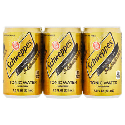 Schweppes Tonic Water, 7.5 fl oz, 6 count