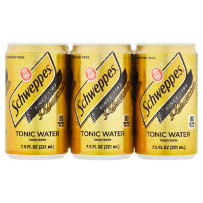 Schweppes Tonic Water, 7.5 fl oz, 6 count Fairway