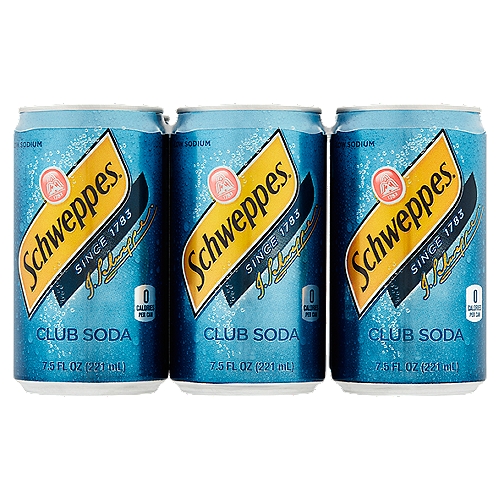 Schweppes Club Soda, 7.5 fl oz, 6 count