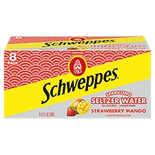 Schweppes Strawberry Mango, Sparkling Seltzer Water, 96 Fluid ounce