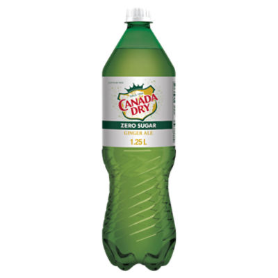 Canada Dry Zero Sugar Ginger Ale Soda, 1.25 L bottle