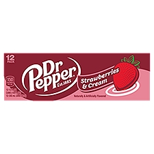 Dr Pepper Strawberries and Cream Soda, 12 fl oz cans, 12 Pack, 144 Fluid ounce