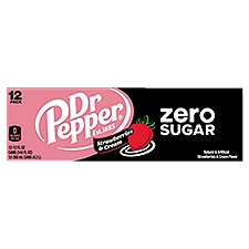Dr Pepper Zero Strawberries and Cream Soda, 12 fl oz cans, 12 Pack, 144 Fluid ounce